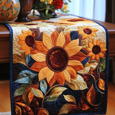 Radiant Petals Quilted Table Runner