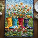 Rainboot Blooms Quilted Table Runner