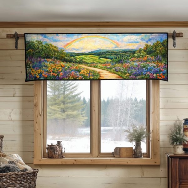 Rainbow Meadow Quilted Valance