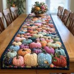 Rainbow Pumpkin Quilted Table Runner