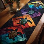 Rainbow Turtles Quilted Table Runner
