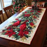 Red Feather Realm Quilted Table Runner