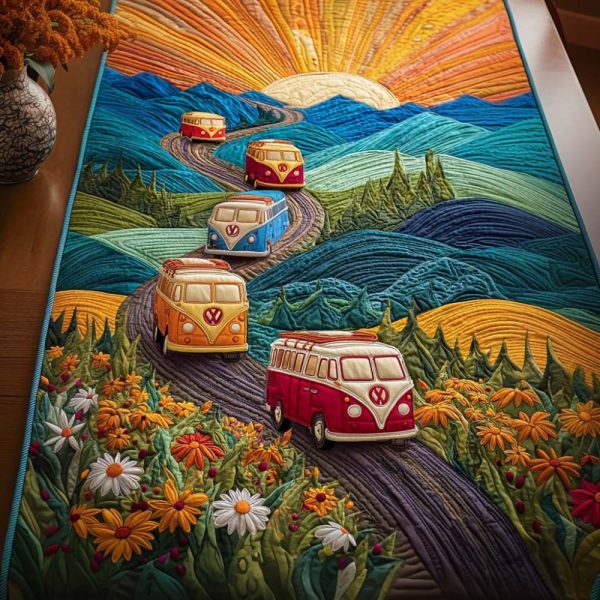 Road Bloom Quilted Table Runner