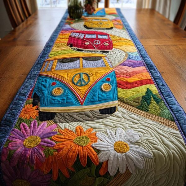 Rolling Sunset Quilted Table Runner