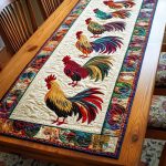 Rooster Sunrise Serenity Quilted Table Runner