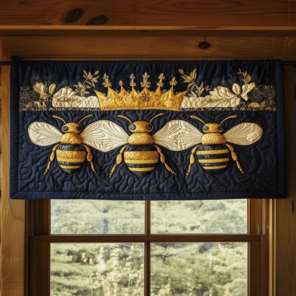 Royal Bees Quilted Valance