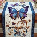 Royal Blue Wings Quilted Table Runner