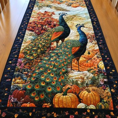 Royal Featherscape Quilted Table Runner