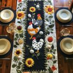 Chicken Quilted Table Runner