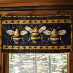 Rustic Bees Quilted Valance