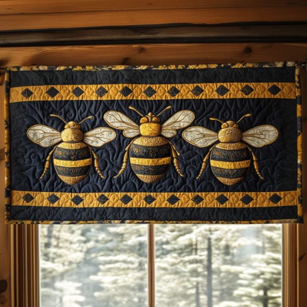 Rustic Bees Quilted Valance