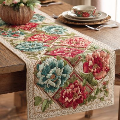 Rustic Bloom Quilted Table Runner