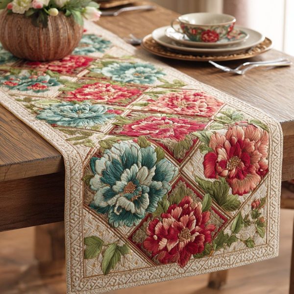 Rustic Bloom Quilted Table Runner