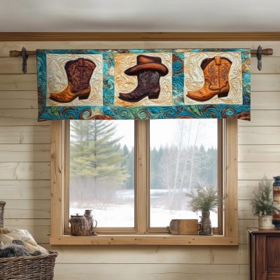 Rustic Cowboys Quilted Valance