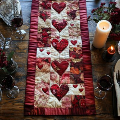 Rustic Love Quilted Table Runner