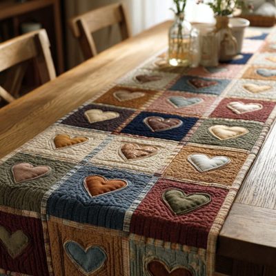 Rustic Love Quilted Table Runner