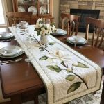 Rustic Magnolia Bloom Quilted Table Runner