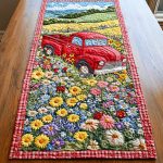 Rustic Red Ride Quilted Table Runner