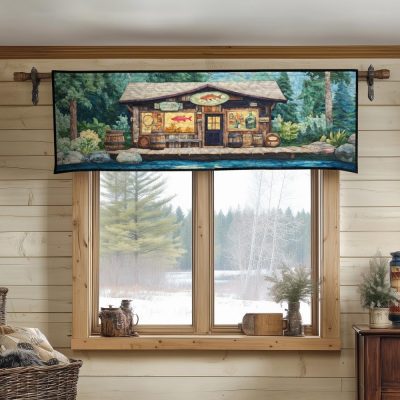 Rustic Riverside Quilted Valance