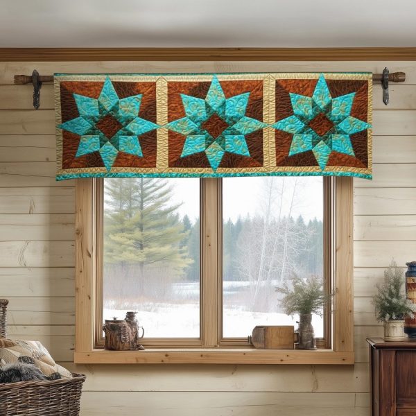 Rustic Star Charm Quilted Valance