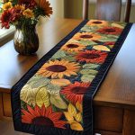 Rusty Petals Quilted Table Runner