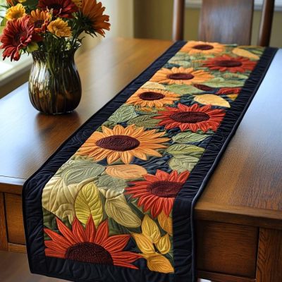Rusty Petals Quilted Table Runner