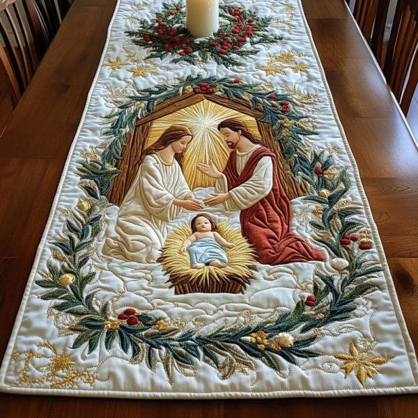 Sacred Birth Quilted Table Runner