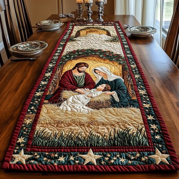 Sacred Nativity Scene Quilted Table Runner