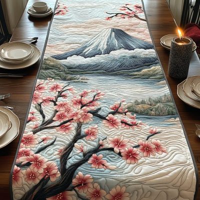 Sakura Harmony Quilted Table Runner