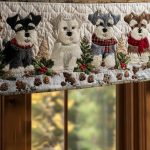 Santa Schnauzer Quilted Valance