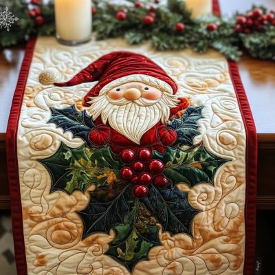 Santa Charm Quilted Table Runner