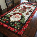 Santa Holiday Magic Quilted Table Runner