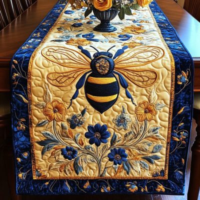 Sapphire Bee Quilted Table Runner