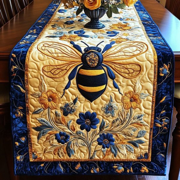 Sapphire Bee Quilted Table Runner