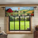 Scenic Farm Landscape Quilted Valance