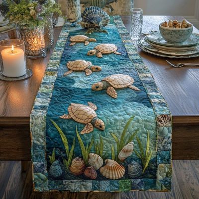 Seagrass Sanctuary Quilted Table Runner
