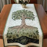 Serene Green Quilted Table Runner