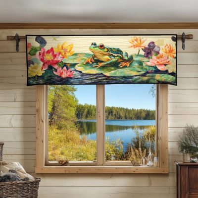 Serene Swamp Scene Quilted Valance