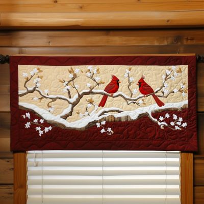 Serenity Cardinal Quilted Valance