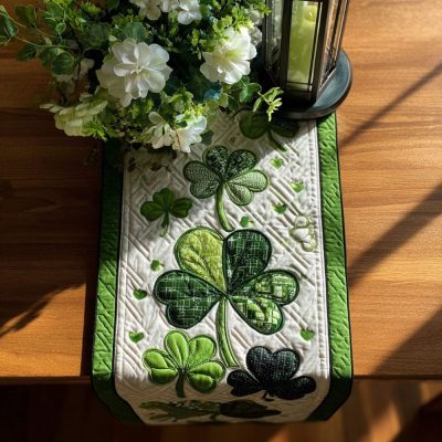 Shamrock Serenity Quilted Table Runner