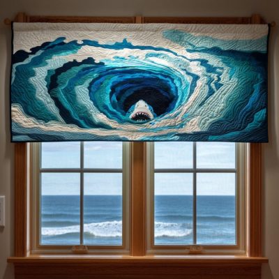 Shark Descent Quilted Valance