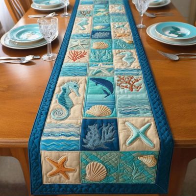 Shore Calm Quilted Table Runner
