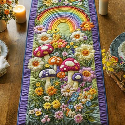 Shroom Symphony Quilted Table Runner