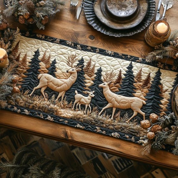 Silent Antlers Quilted Table Runner