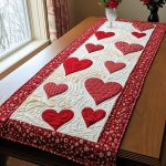 Simple Heart Quilted Table Runner