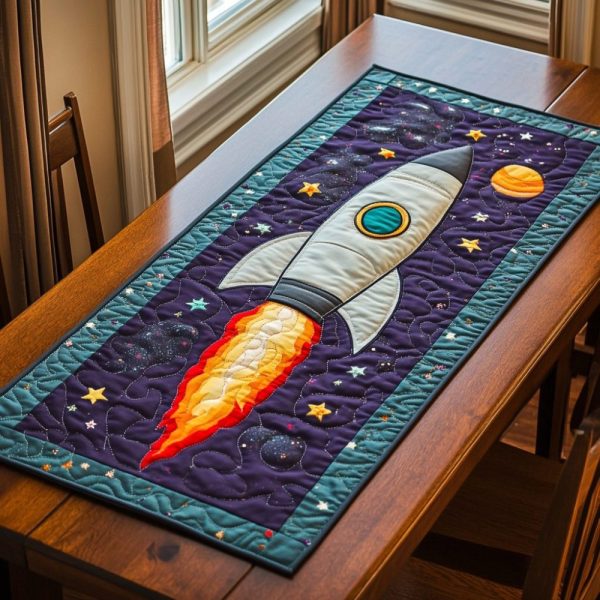 Skyward Rocket Quilted Table Runner