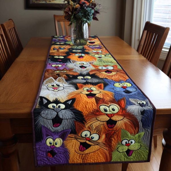 Cat Quilted Table Runner