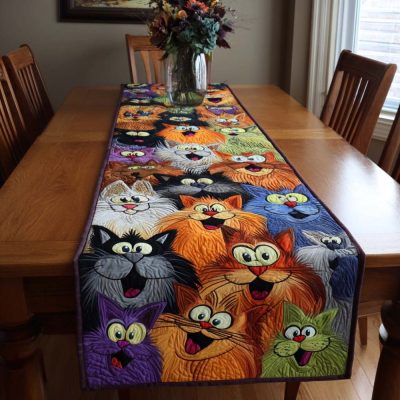 Sleepy Tails Quilted Table Runner