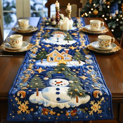 Snowman Magic Quilted Table Runner