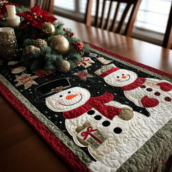 Snowman Magic Quilted Table Runner